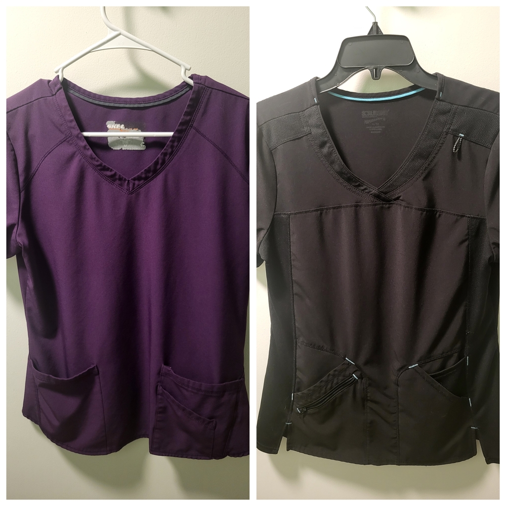 Purple and Black Women's Tops